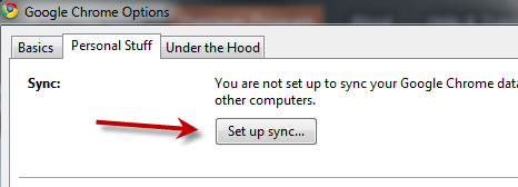 sync bookmarks, extensions